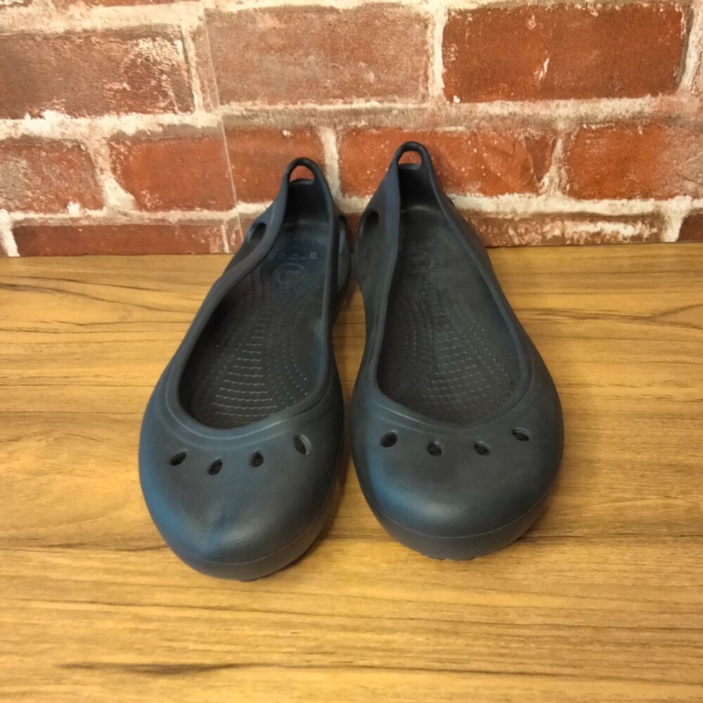 Crocs Womens Mary Jane Size 8 Slip On Black Flats - Picture 2 of 8